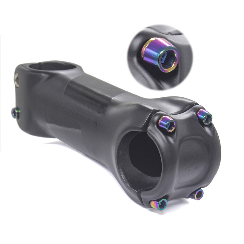 YJ全碳纤维山地公路自行车把立 龙头车把立管31.8mm 6度炫彩螺丝