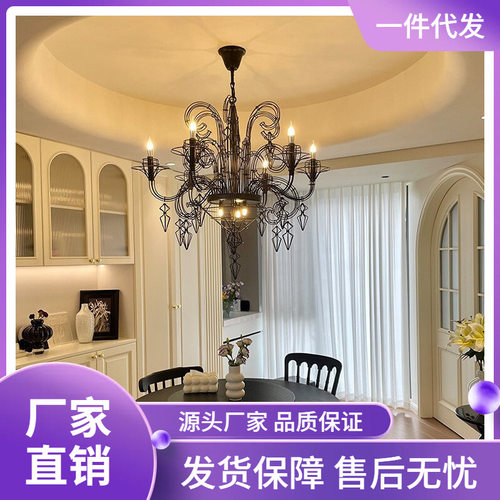 线条蜡烛吊灯法式复古艺术别