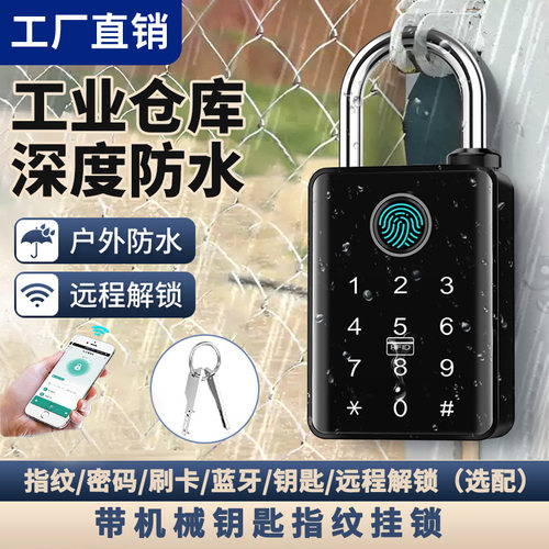 SP800大号涂鸦蓝牙挂锁户外防水刷卡密码锁机械钥匙仓库庭院挂锁