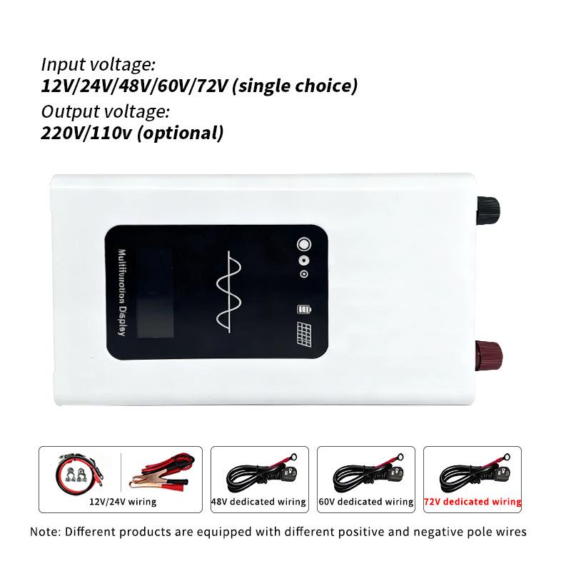 纯正弦波逆变器1500W小功率家用摆摊车载12V24V通用电源转换器