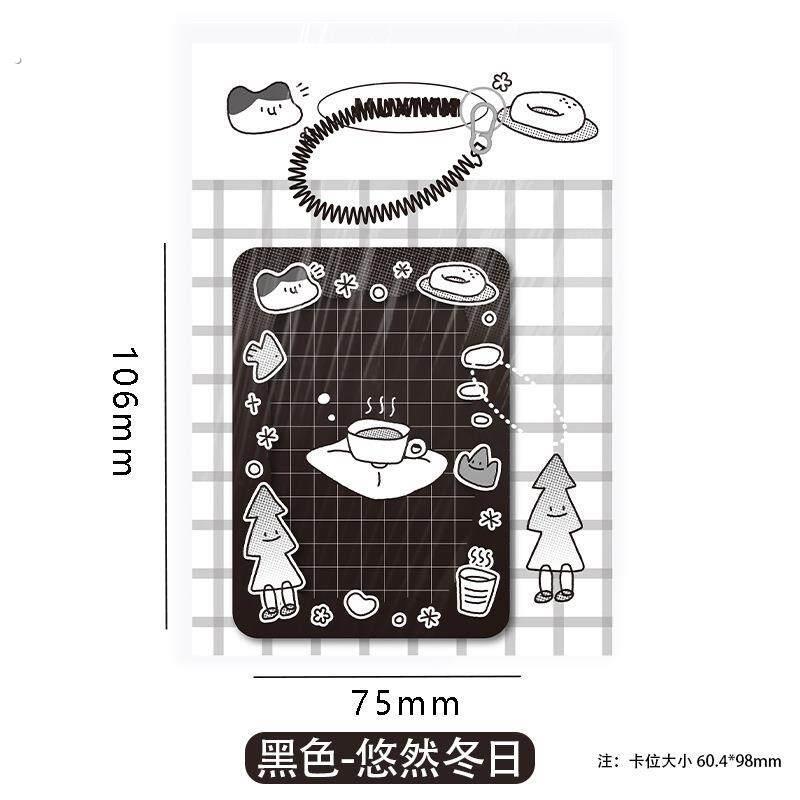 新品黑展白爱1动物亚克卡力套示挂件透明寸小卡追可星风收纳保护