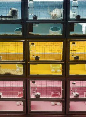 龙猫柜笼仓鼠蜜袋鼯松鼠猫笼子实木生态板柜笼彩色柜子笼子柜笼