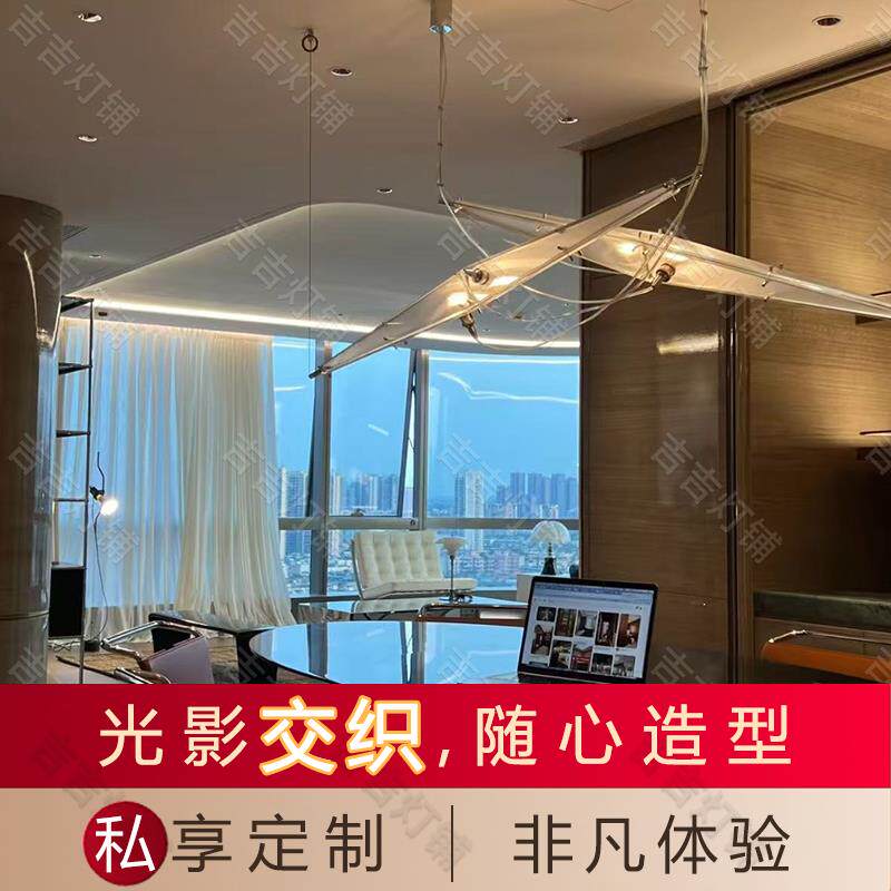 陈星宇工业风饭厅吊灯设计师创意展厅样板间loft楼梯吧台玻璃灯具