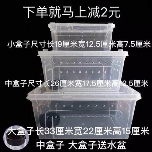 爬虫饲养盒爬虫爬宠饲养箱蜘蛛蝎子蝾螈蜥蜴乌龟角蛙椰土掌上名蛛