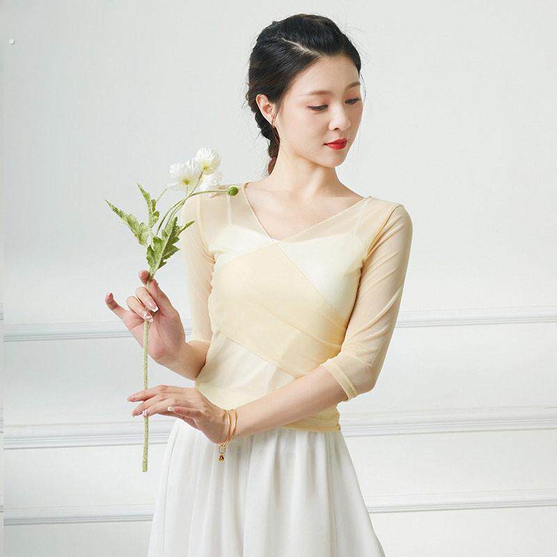 古典舞现代体韵舞蹈服装民族表演服装芭蕾舞中国舞蹈练习服上衣女