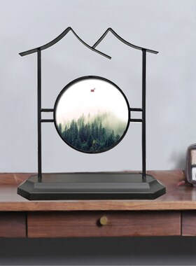 承沁新中式铁艺摆件陶瓷装饰品书房卧室玄关铁艺摆饰创意个性客厅