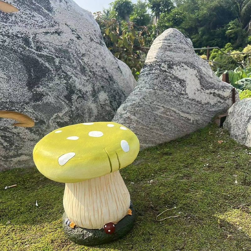 新款户外花园装饰中式庭院家居卡通仿真蘑菇凳子摆件景观布置工艺