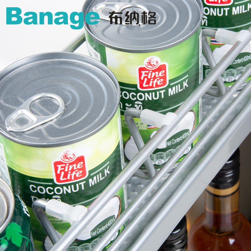 布纳格侧板抽不锈钢调味篮超窄缝侧拉篮小尺寸150厨房橱柜侧装200