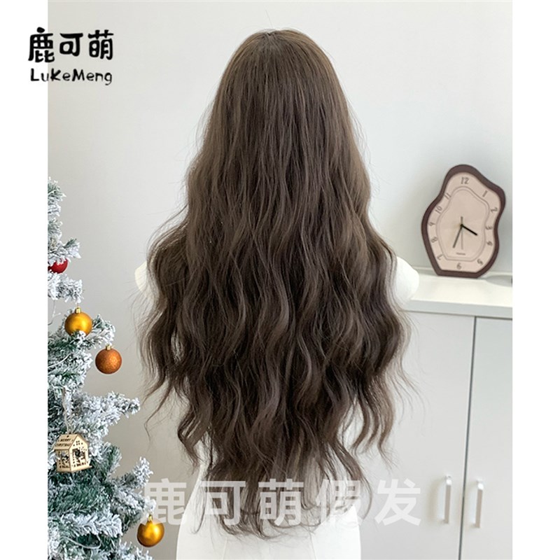 鹿可萌假发【小松可可】冷棕色女长发水波纹卷发日常自然女全头套