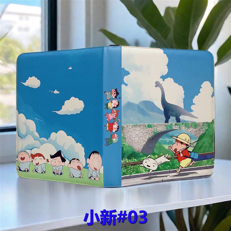 蜡笔小新卡册收纳迷你可爱小本收集册活页皮质拉链卡包卡片收藏册