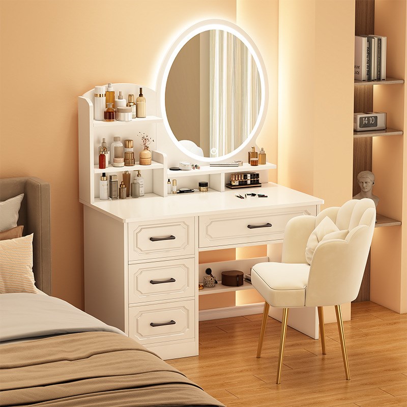 梳妆台化妆桌小户型卧室简约带灯化妆桌收纳柜二合一书桌化妆桌子
