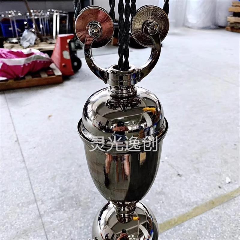 中古wuone灵光逸创铜材可伸缩调节单头玻璃吊灯艺术复古灯怀旧灯