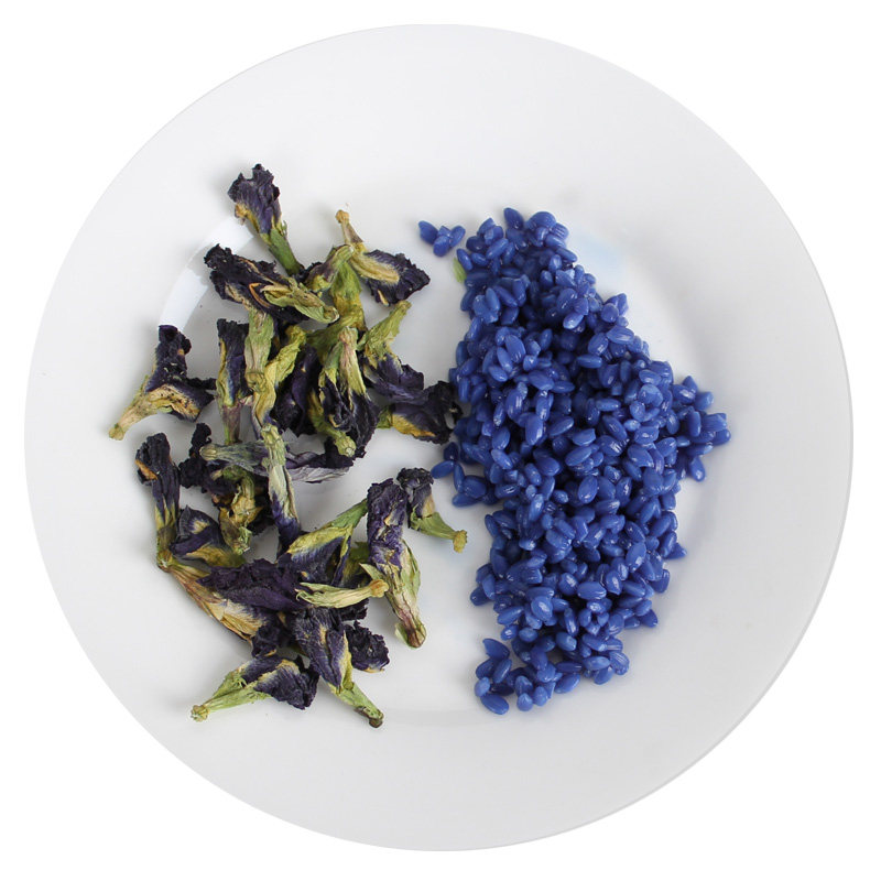 五彩米花米饭蓝蝴蝶蝶豆花纯植物染料500g花茶七彩花糯米彩色大米