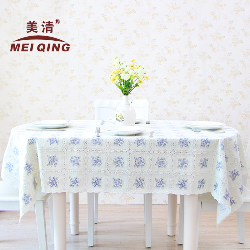 椭圆形桌布 椭圆餐桌子布防水防油 PVC欧式塑料蕾丝 椭圆桌餐桌垫