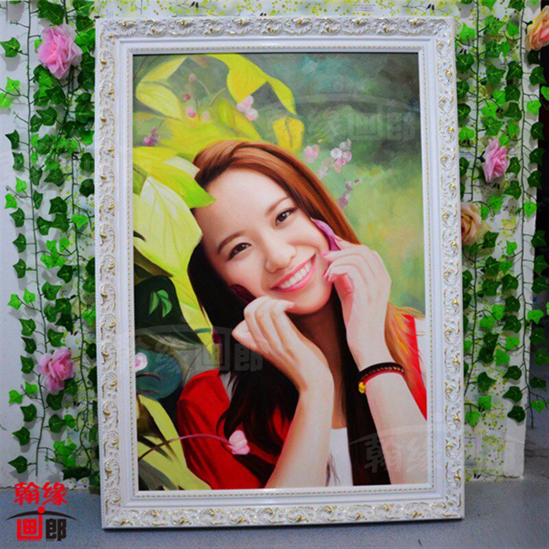 纯手绘肖像油画定制 写实人物生活婚纱照转油画 传统手工订制装饰