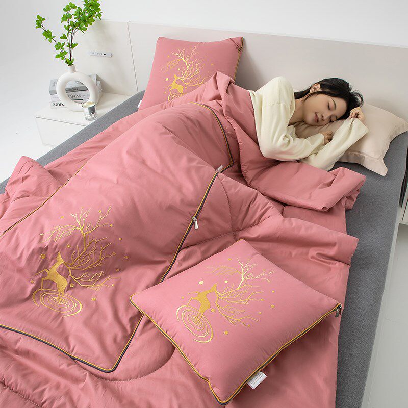 纯棉汽车抱枕被子两用折叠靠垫枕头被办公室沙发午睡空调被二合一