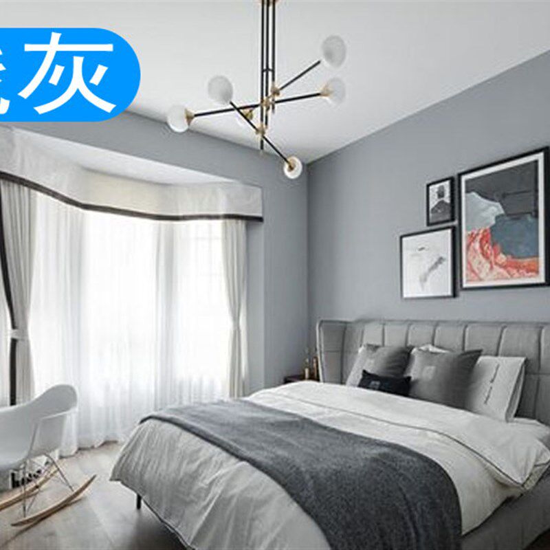 灰色黑色内墙乳胶漆水性环保刷墙漆涂料深灰浅灰色工业风格墙面漆
