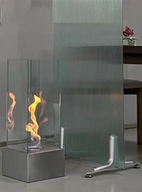 室内真火小酒精壁炉取暖炉氛围装饰灯落地摆件民宿别墅家用观火器