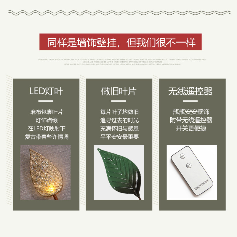 花瓶北欧立体装饰挂件铁艺壁饰壁挂创意家居玄关过道墙饰背景墙