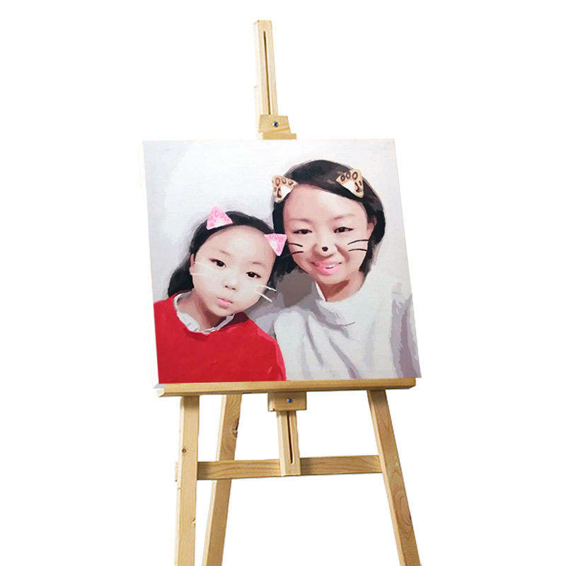 照片定制diy数字油彩填充填色画订做人物手绘手工结婚生日礼品物