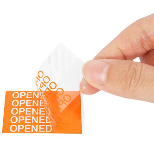 OPENED VOID防伪防盗易撕贴防拆胶带橙色标签贴撕开显迹保密警示
