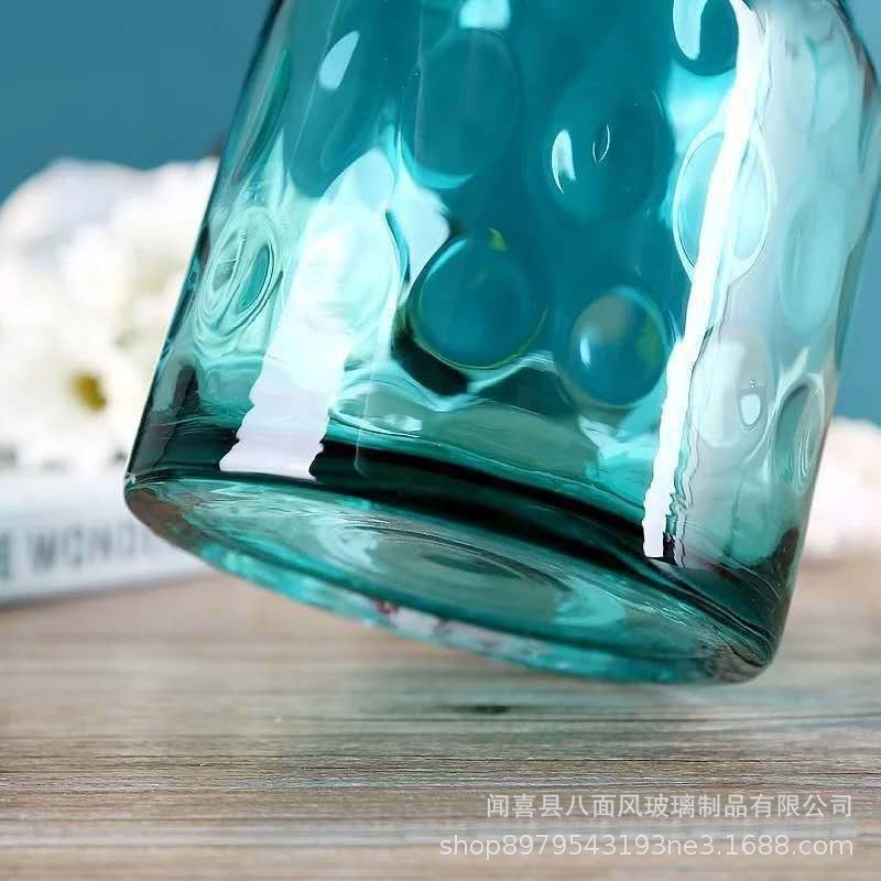 欧式简约创意花瓶客厅摆件家居插花清新花器透明彩色玻璃花瓶