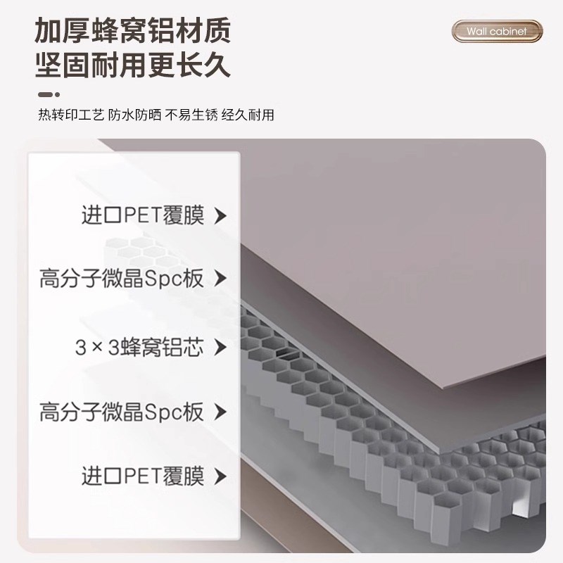 铝合金吊柜蜂窝铝墙壁柜厨房卫生间阳台收纳储物柜定制橱柜置物柜