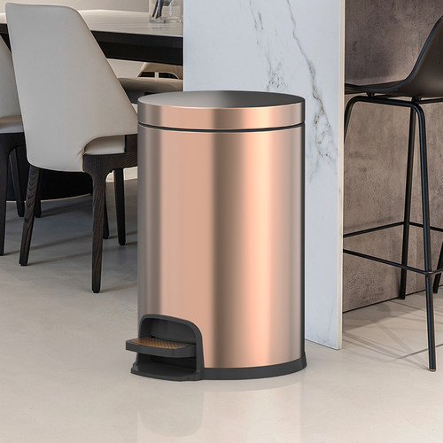 轻奢不锈钢脚踏垃圾桶家用带盖客厅卧室卫生间厕所高档商用大容量