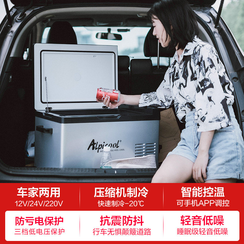 冰虎车载冰箱车家两用12V24V大货车压缩机制冷冻冷藏汽车用小冰柜