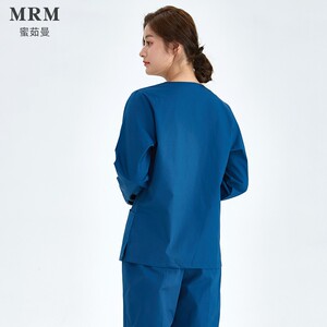 蜜茹曼洗手衣护士服女长袖刷手衣工作服偏襟拉链款男秋冬款隔离衣
