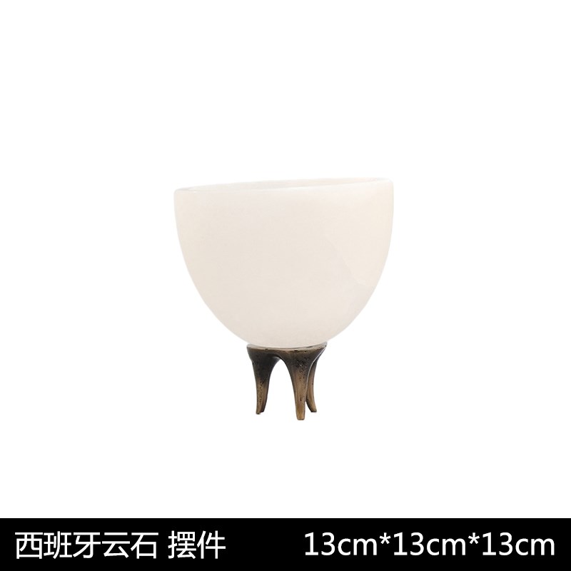 新中式创意云石托盘水果茶点盘简约客厅家居茶几餐桌样板房间摆件