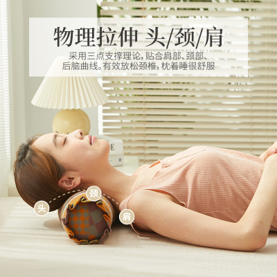 荞麦皮小枕头助睡眠薰衣草护颈椎枕单人圆柱家用整头颈枕专用硬枕