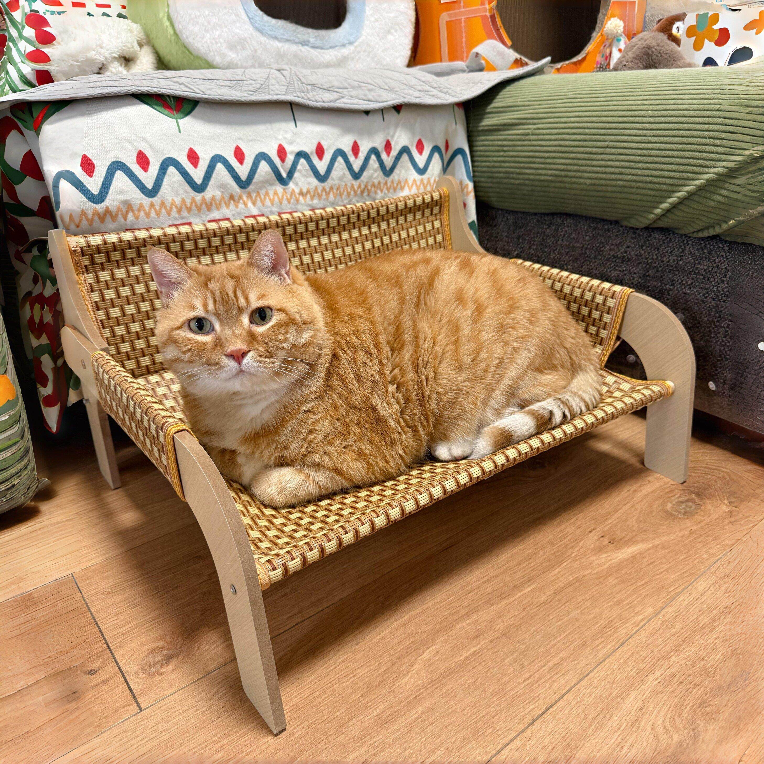 藤编猫窝夏季凉席躺椅狗狗沙发降温神器透气耐磨耐抓不掉宠物用品