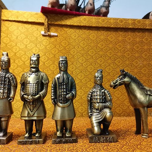金属兵马俑摆件西安旅游纪念品创意出国送老外礼品陕西特色工艺品