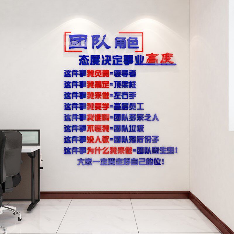 办公司室墙面装饰画企业部门文化氛围布置会议团队励志标语贴形象