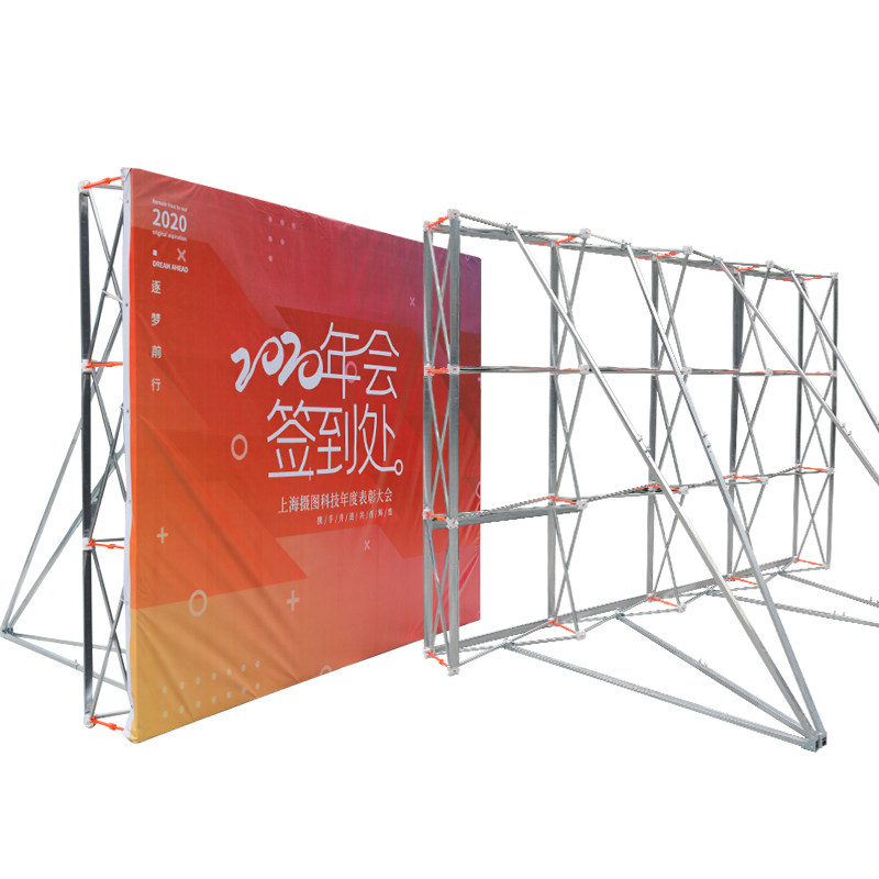 户外拉网展架折叠拉网KT板签名墙海报架子立式便携快速安装抗强风