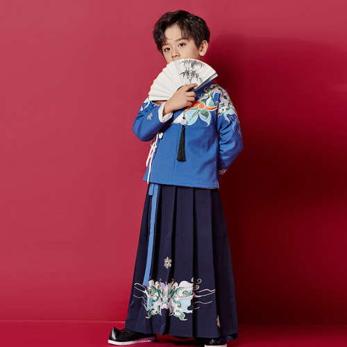 男童汉服古装儿童唐装中国风春秋长袖古风童装公子少爷演出服春装