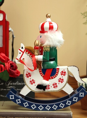 北欧胡桃夹子摇马木偶士兵朋友送礼物卧室客厅室内家居装饰小摆件