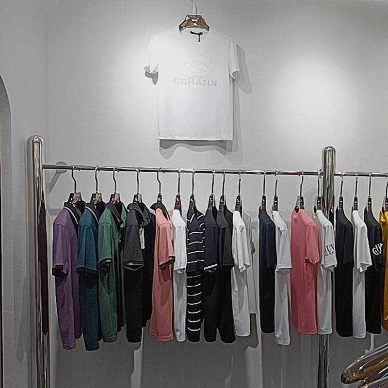 服装店展示架上墙不锈钢挂衣架男装壁挂式中岛架女装落地侧挂陈列