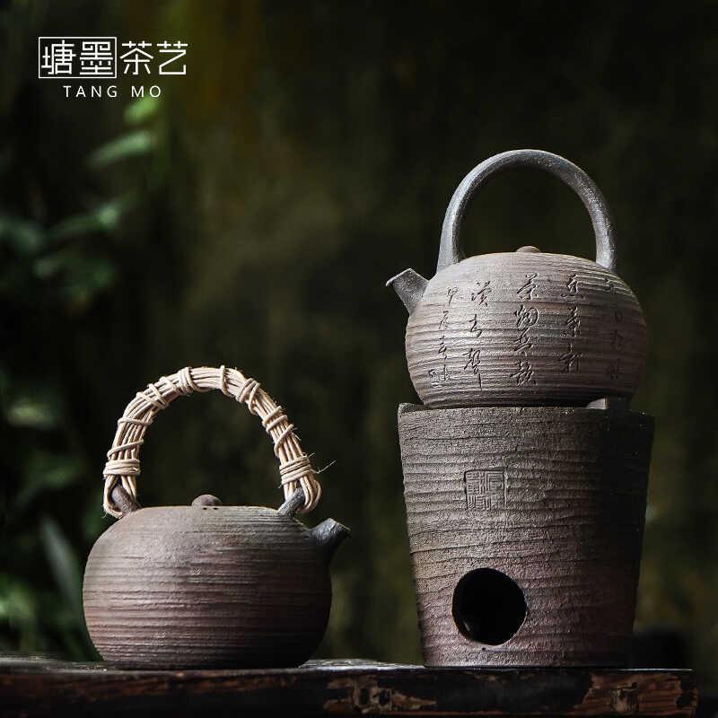老岩泥柴烧纯手工泡茶烧水壶家用复古养生煮茶器日式陶壶煮茶壶