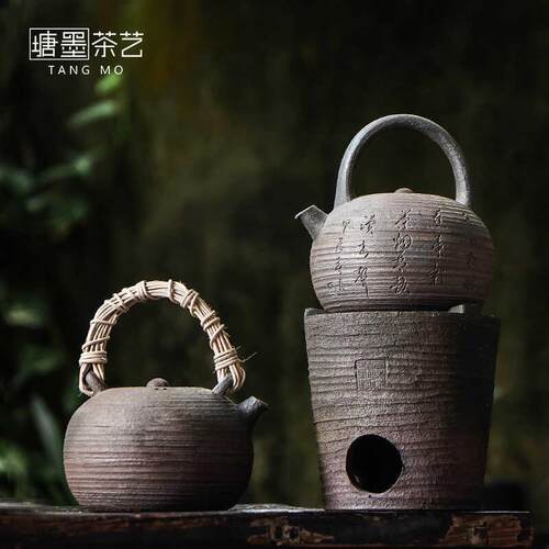 老岩泥柴烧纯手工泡茶烧水壶家用复古养生煮茶器日式陶壶煮茶壶