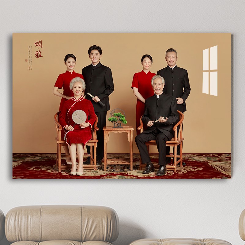 定制挂墙婚纱照相框卧室床头组合48寸水晶全家福结婚照九宫格放大