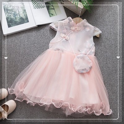 小女孩旗袍裙子0-1-2-3岁半女童夏装女宝宝夏天背心连衣裙公主裙