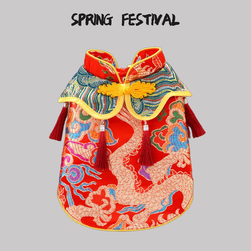 狗狗新年衣服小狗比熊泰迪猫咪春节唐装2025新款宠物过年喜庆装扮