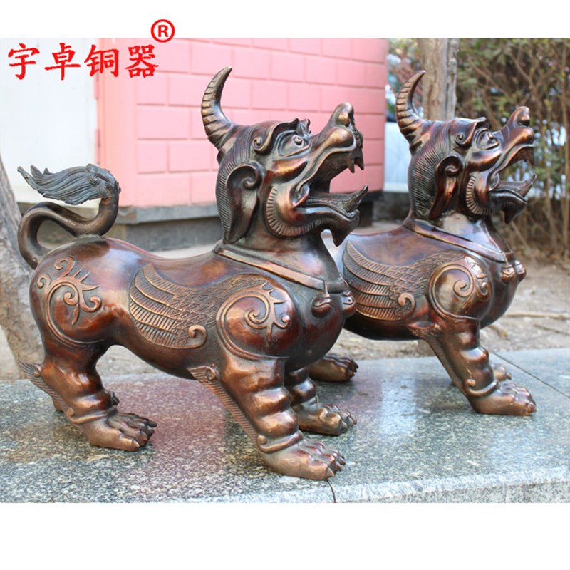 宇卓铜器纯铜貔貅黄铜貔貅铜独角貔貅摆件貔貅工艺礼品
