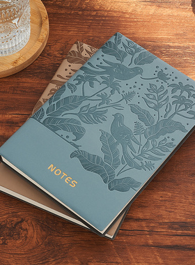 花鸟图案商务办公用轻奢a5笔记本子文艺精致100g加厚纸高级日记本