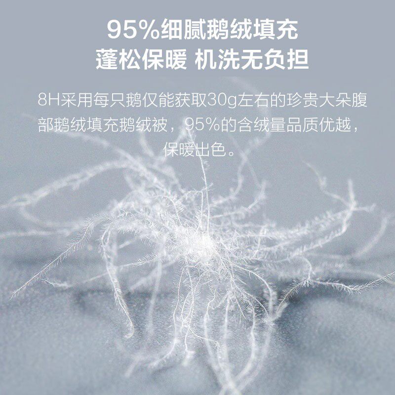 8H羽绒被可机洗95白鹅绒静音抗菌保暖被单双人加厚冬被春秋被