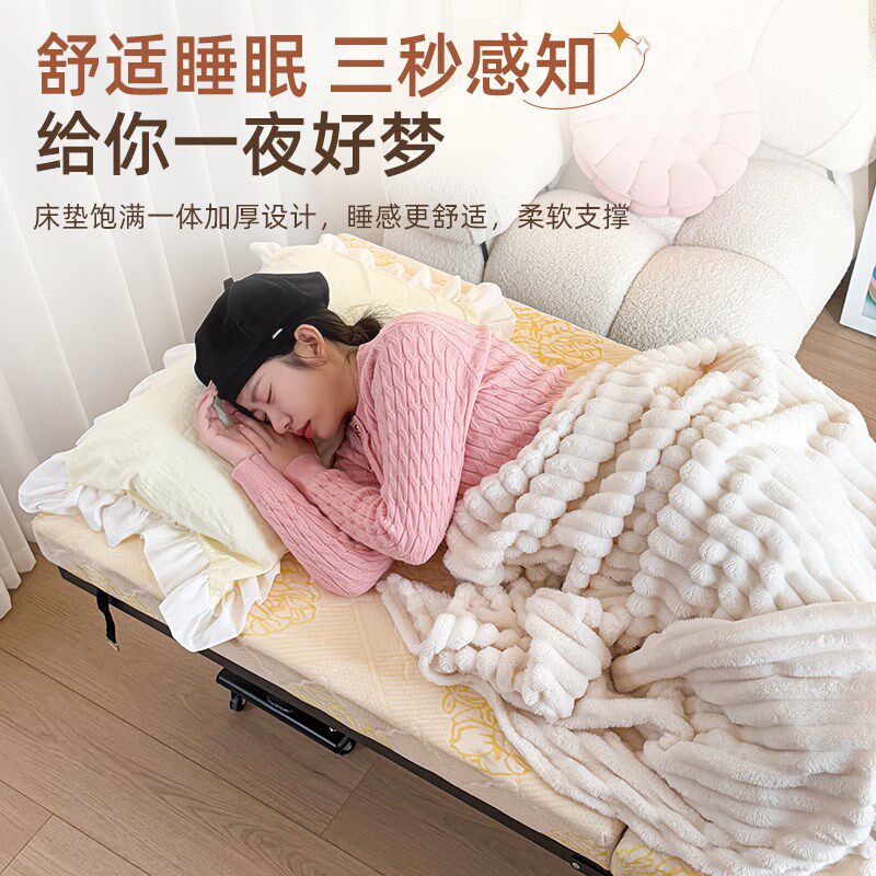 午休神器加床单人床家用折叠床双人设计加厚方脚简易陪护床