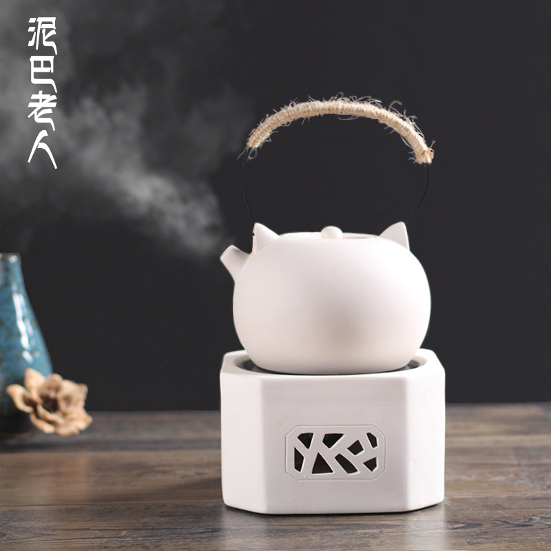 陶瓷电陶炉茶炉酒精煮茶器养生白泥炭炉办公室家用烧水壶静音小型
