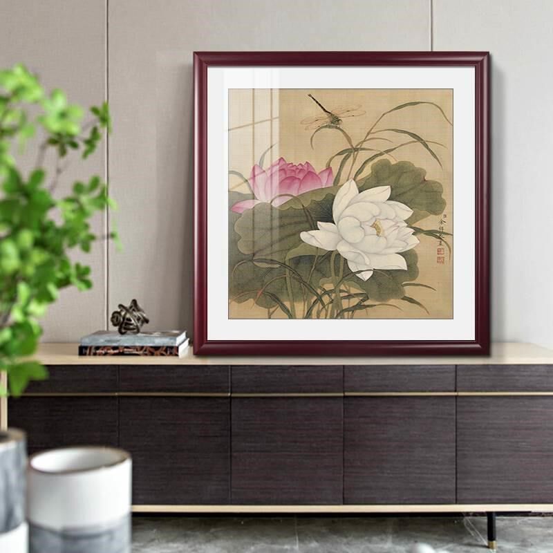 新中式花卉挂画名人余樨花鸟国画客厅沙发背景墙装饰画餐厅壁画